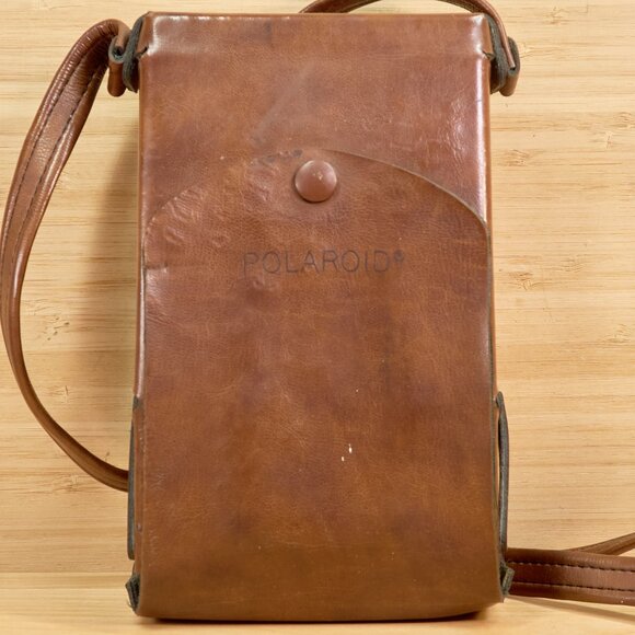 Vintage 70s Polaroid SX-70 Model 3 Land Camera, Black Body with Brown Leather - Picture 2 of 10
